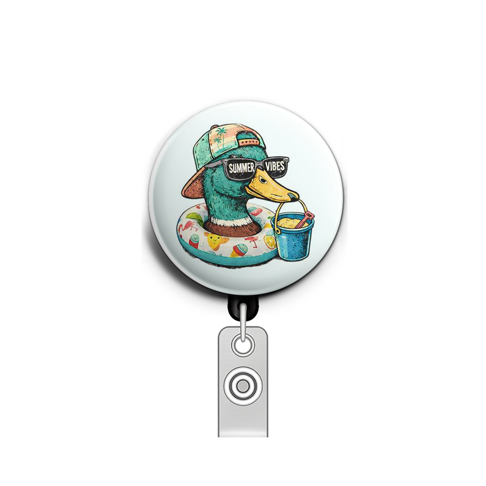 Vacation Vibes Swapfinity Retractable ID Badge Reel - - Topperswap