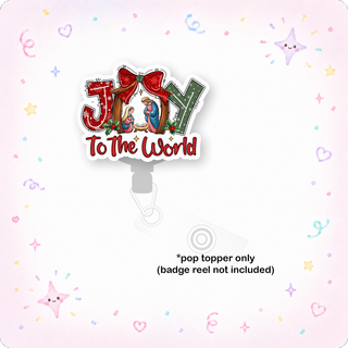 Joy to the World Sparkling Nativity Scene Pop Topper
