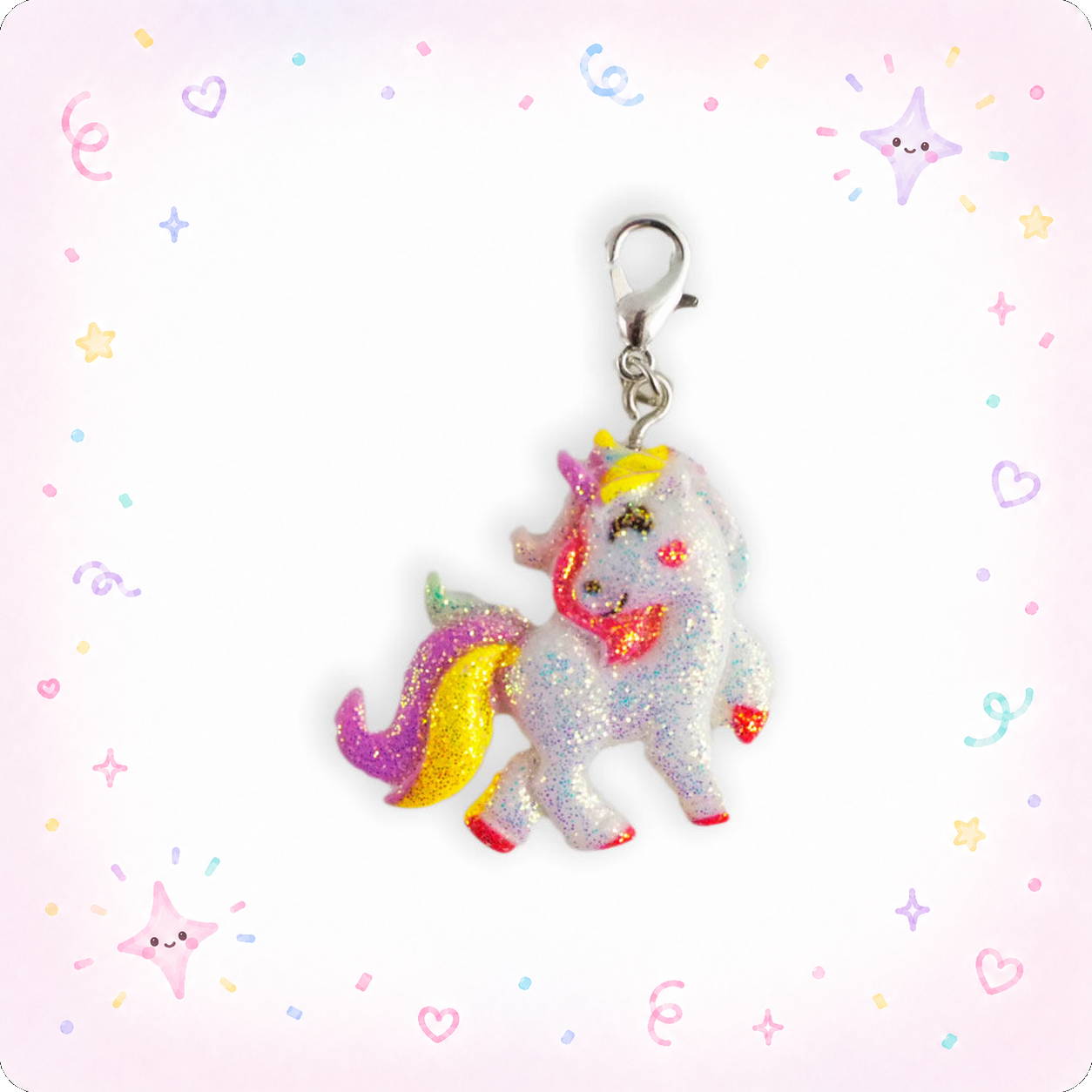 Sparkle Unicorn Charm Badge Reel Add-on - - Topperswap