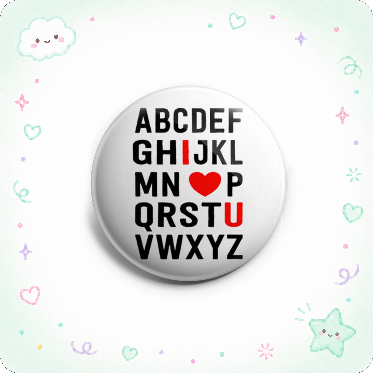 I Love U Alphabet Topper - Vault - - Topperswap