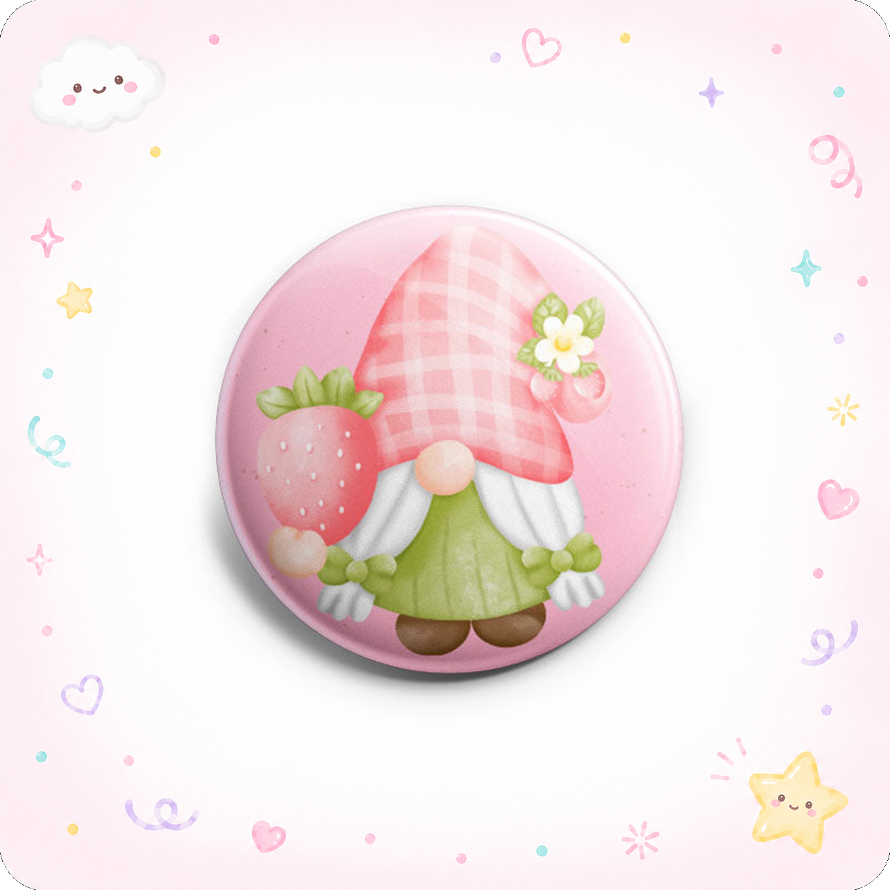 Strawberry Springtime Gnome Topper - - Topperswap