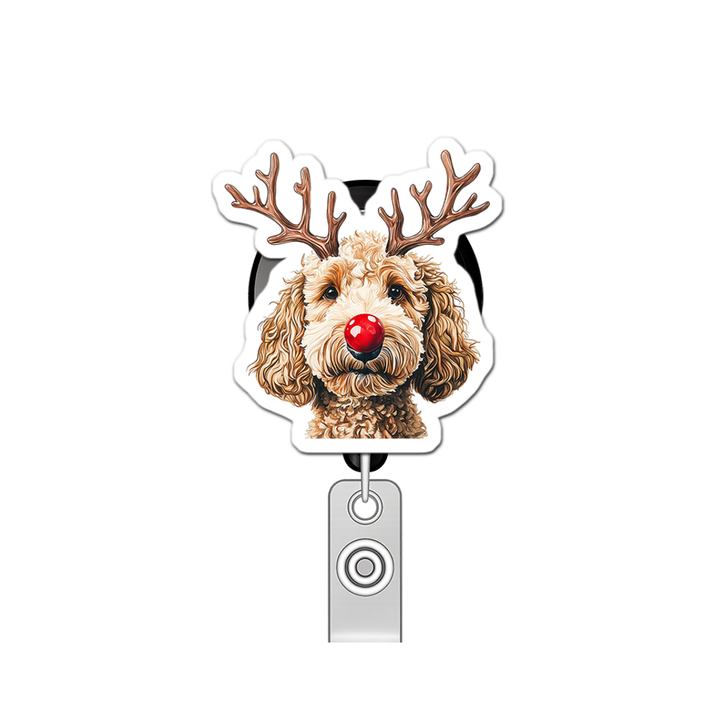 Rudolph's Doodle Delight Pop Topper Swapfinity Retractable ID Badge Reel - - Topperswap