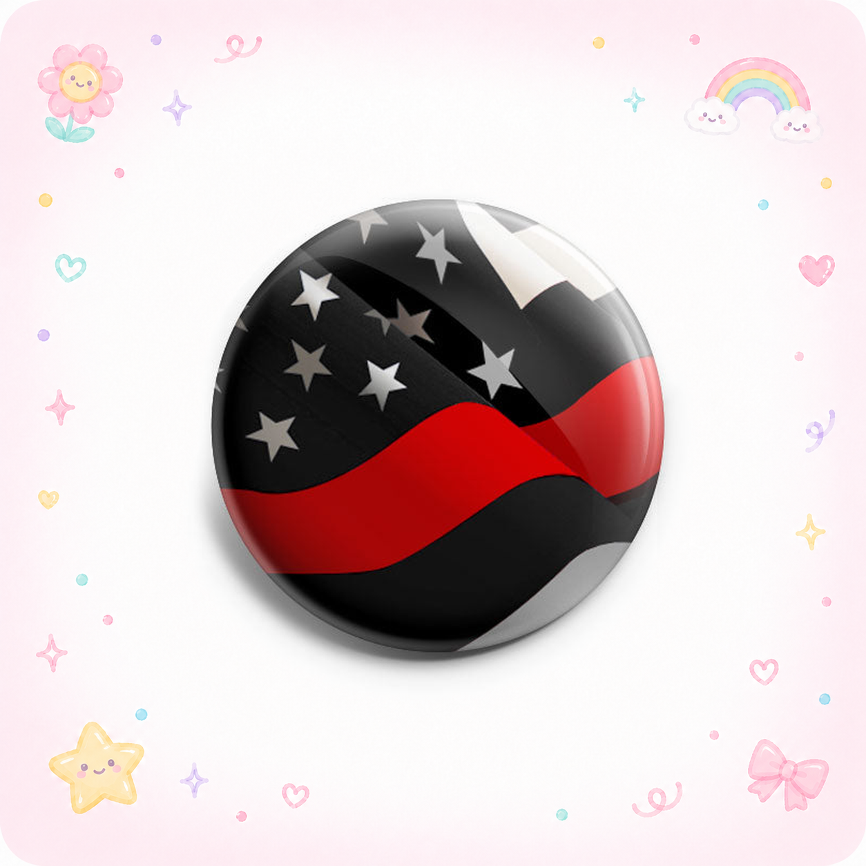 Beautiful Thin Red Line Badge of Courage Flag Topper - - Topperswap
