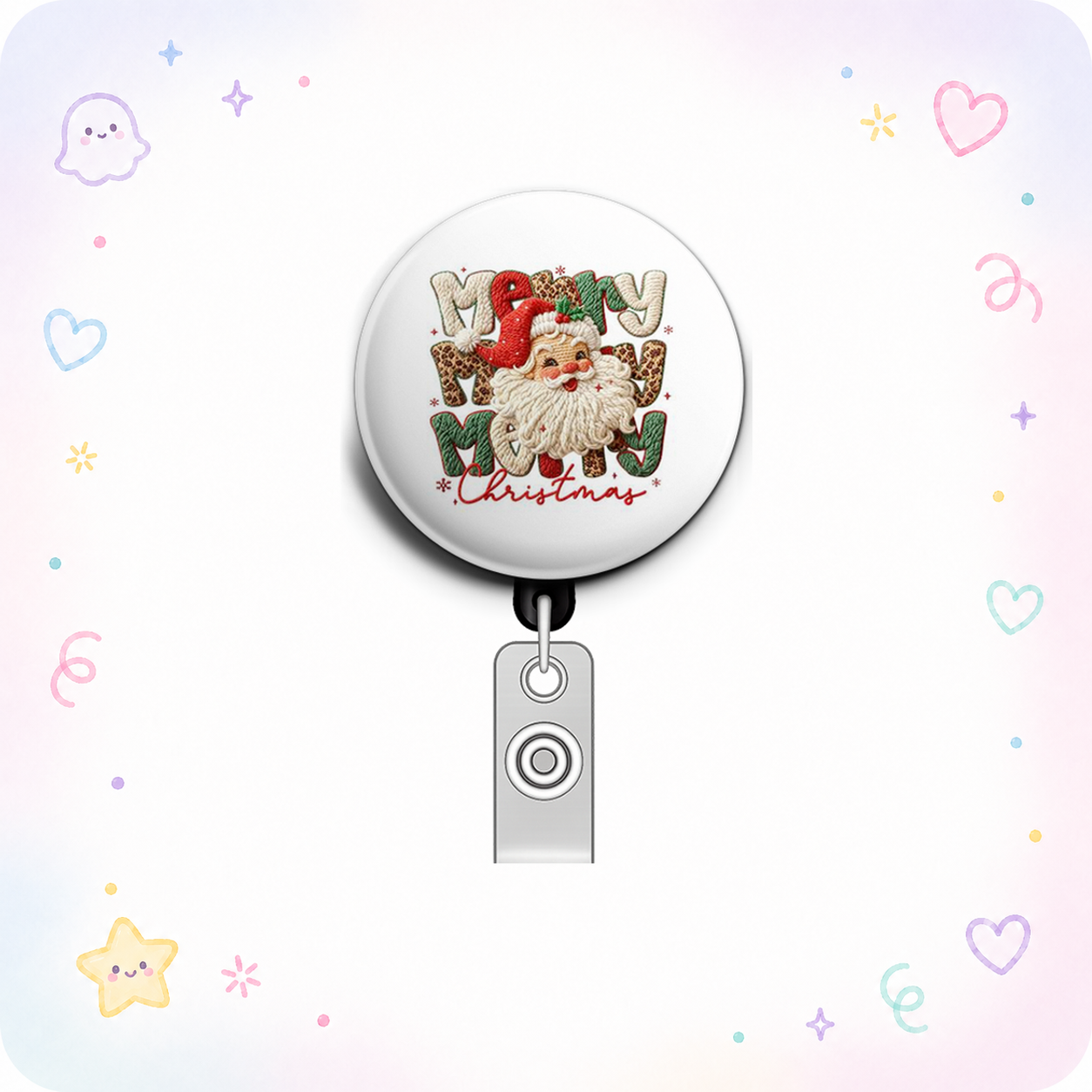 Holiday Spirit Swapfinity Retractable ID Badge Reel - - Topperswap