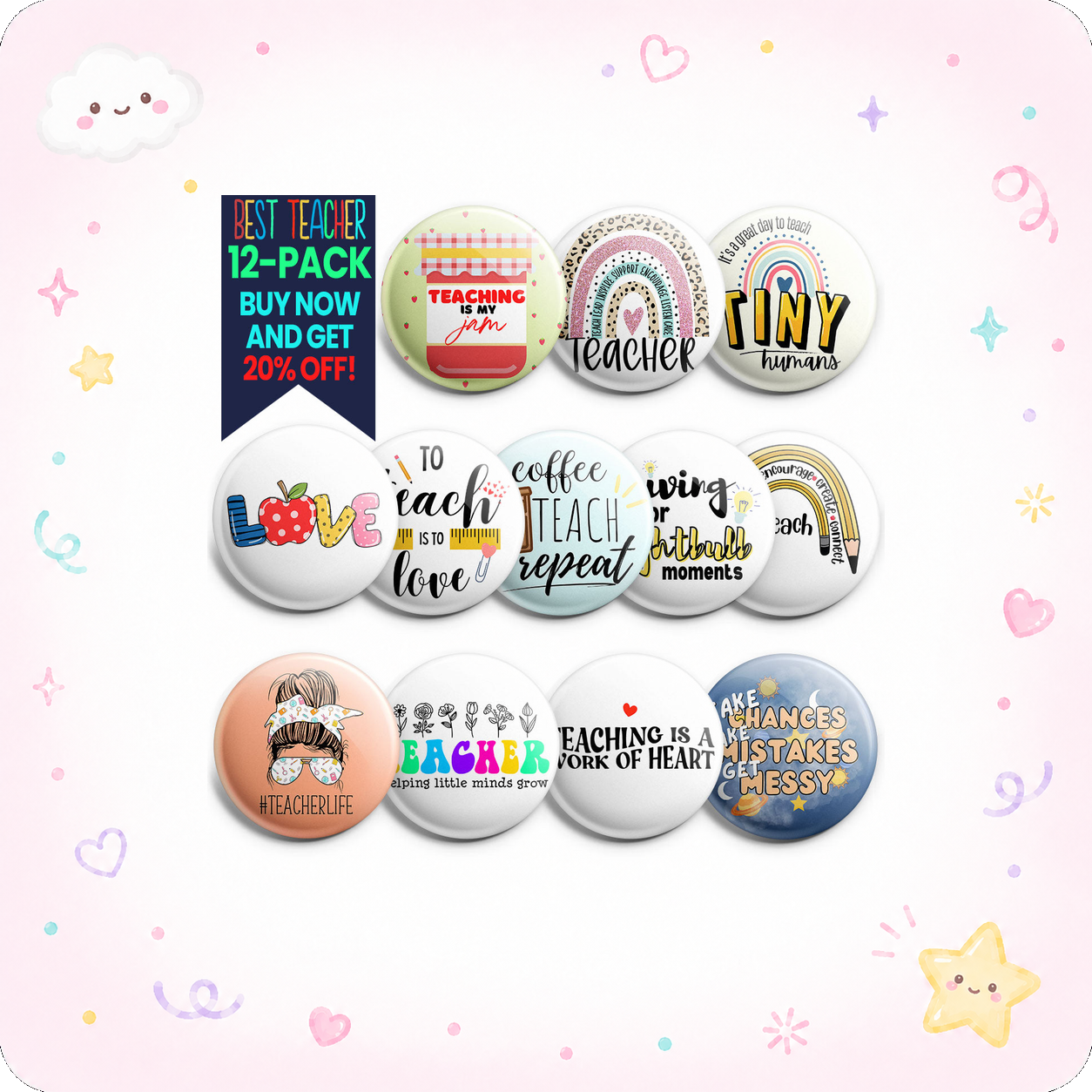 Best Teacher 12-Pack (Save 20%) - - Topperswap