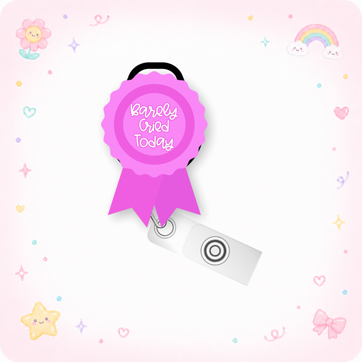 Barely Cried Today Pop Topper Swapfinity Retractable ID Badge Reel - - Topperswap