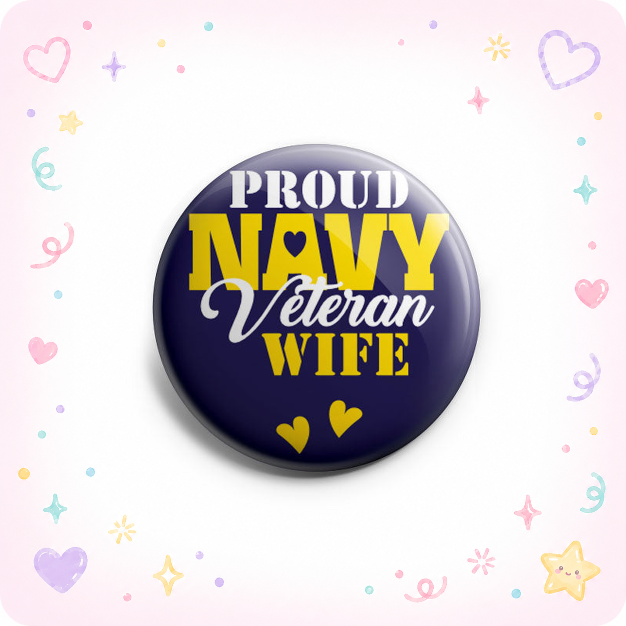 Proud Navy Veteran Wife Topper - - Topperswap