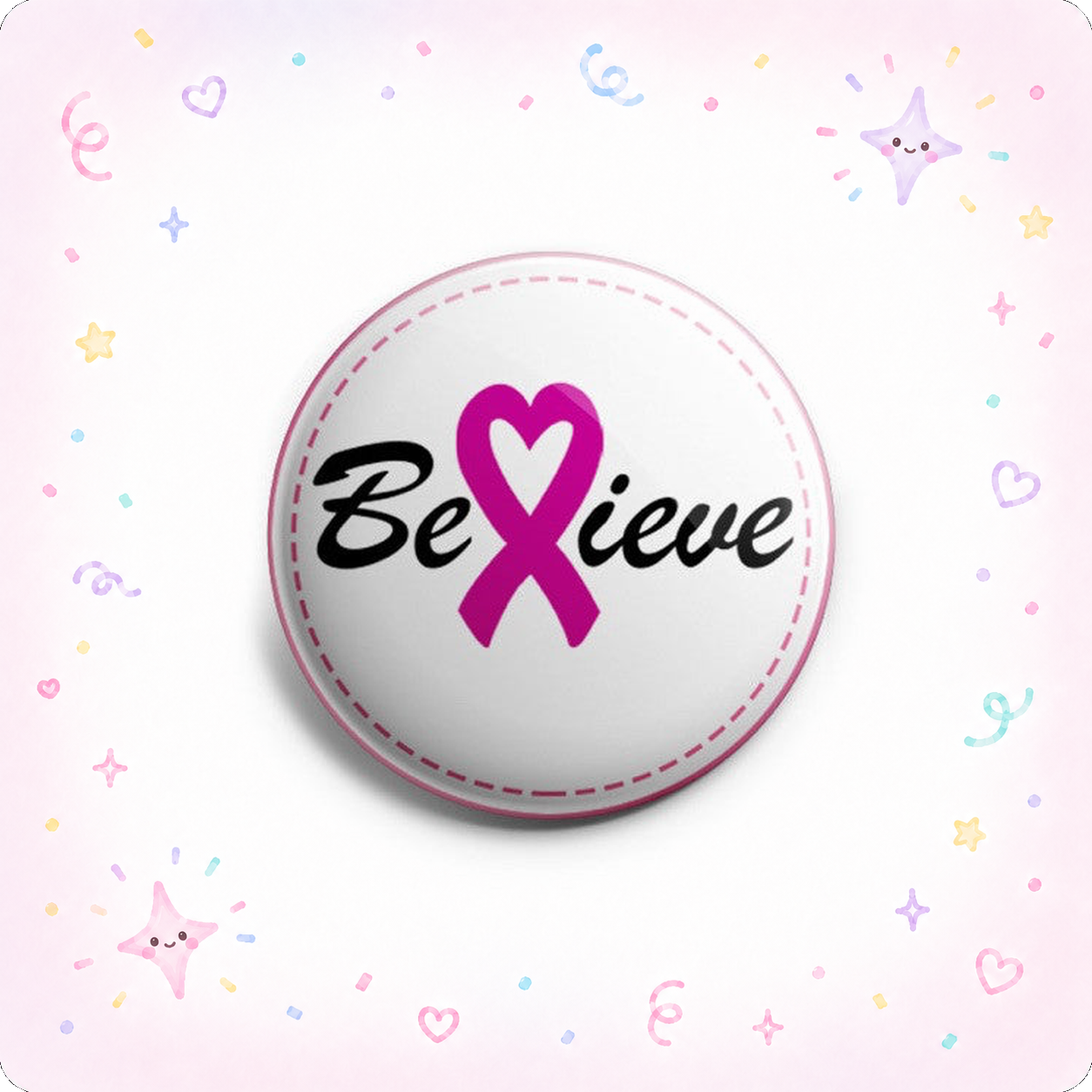 Believe Breast Cancer Awareness Topper - - Topperswap