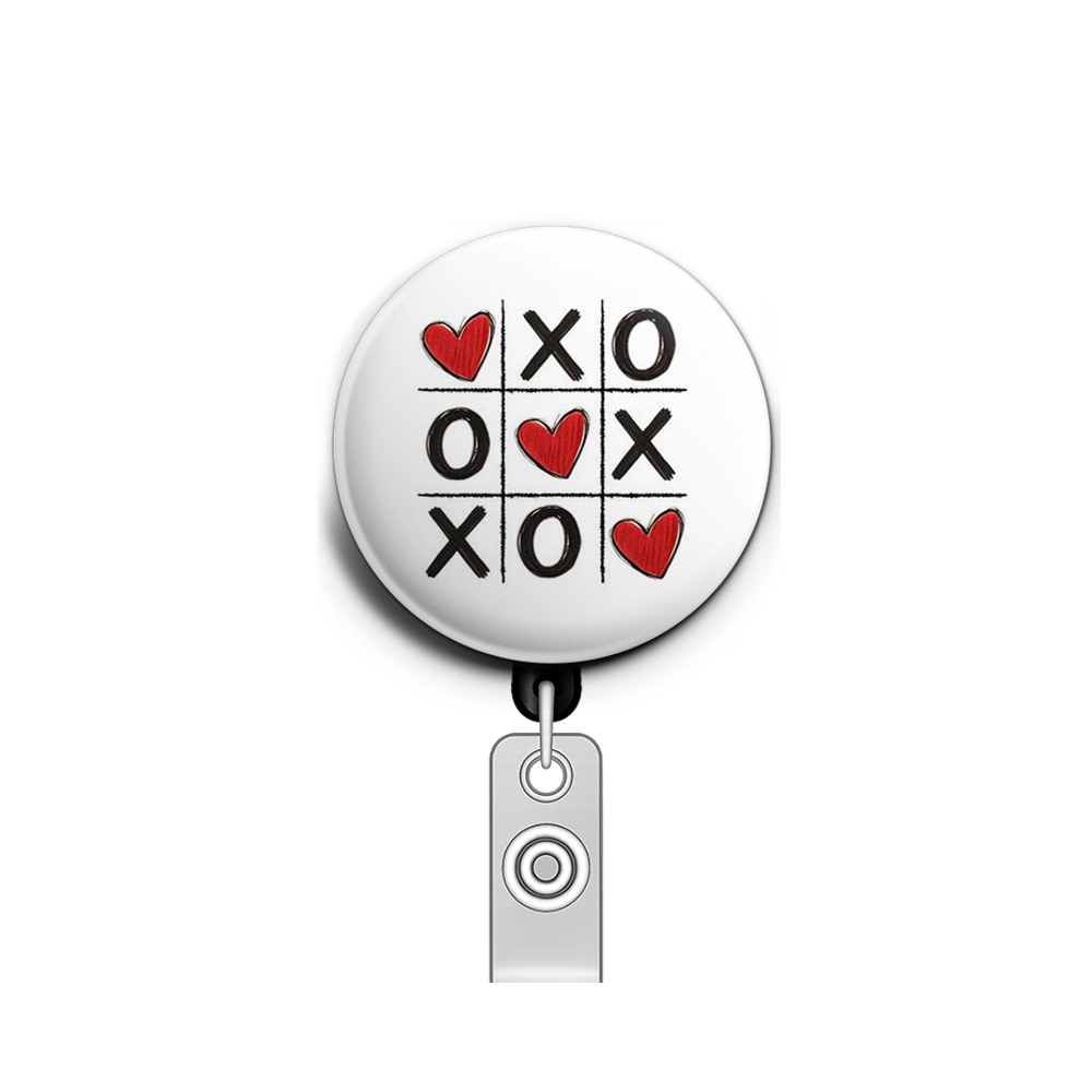 Tic-Tac-Toe Swapfinity Retractable ID Badge Reel - - Topperswap