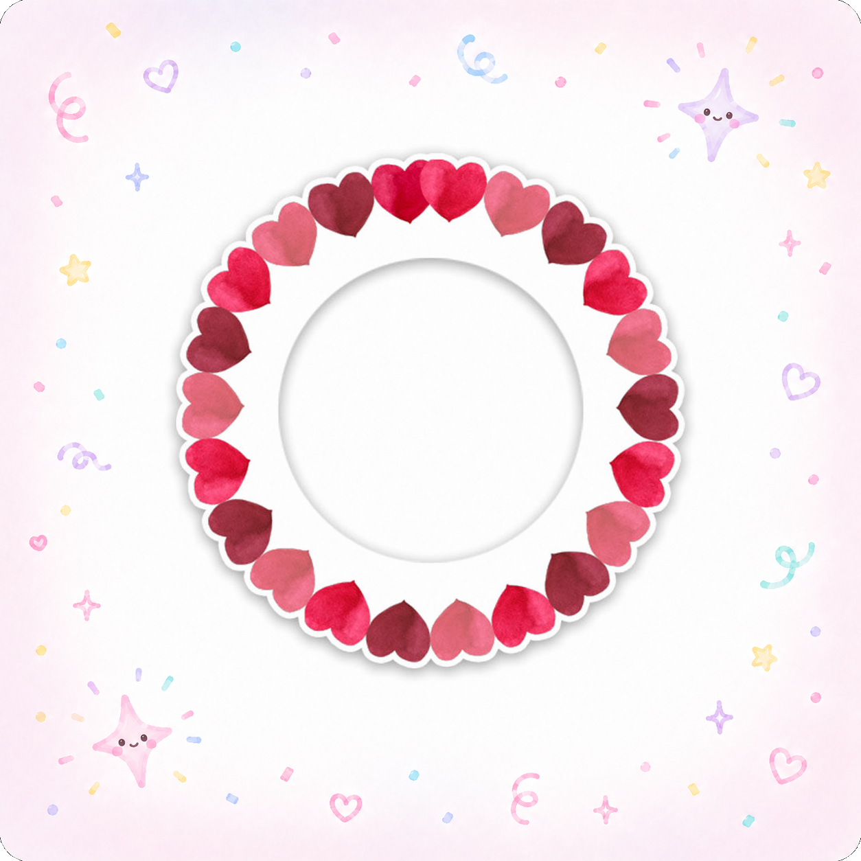 Watercolor Hearts Swapfinity Swapper Frame - - Topperswap