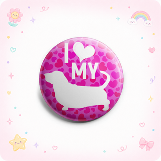 I My Basset Pink Topper