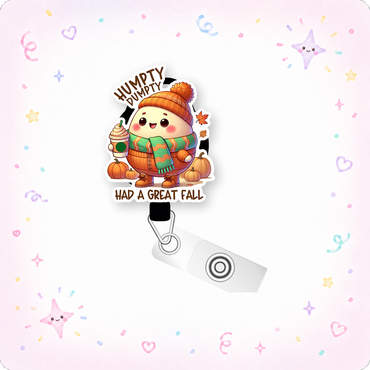 Humpty's Great Fall Pop Topper Swapfinity Retractable ID Badge Reel - - Topperswap