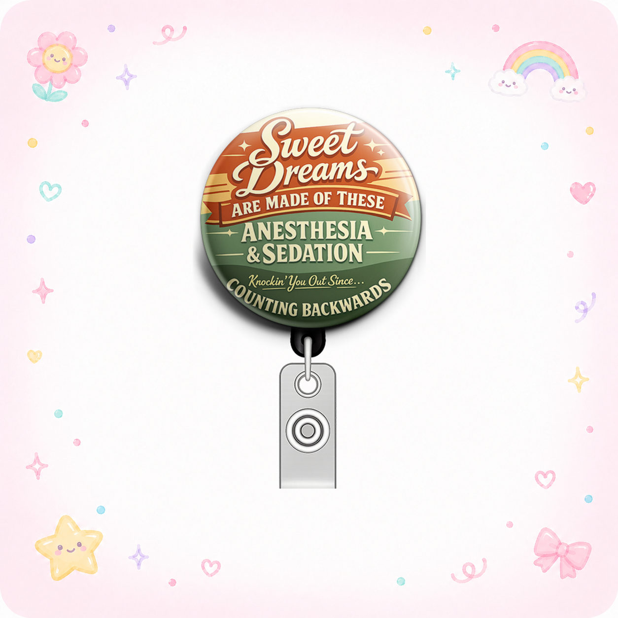 Sweet Dreams Are Made of These Swapfinity Retractable ID Badge Reel - - Topperswap