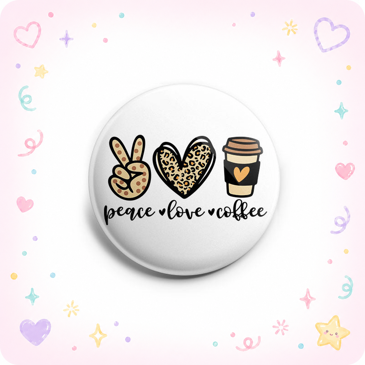 Peace Love Coffee Topper - - Topperswap