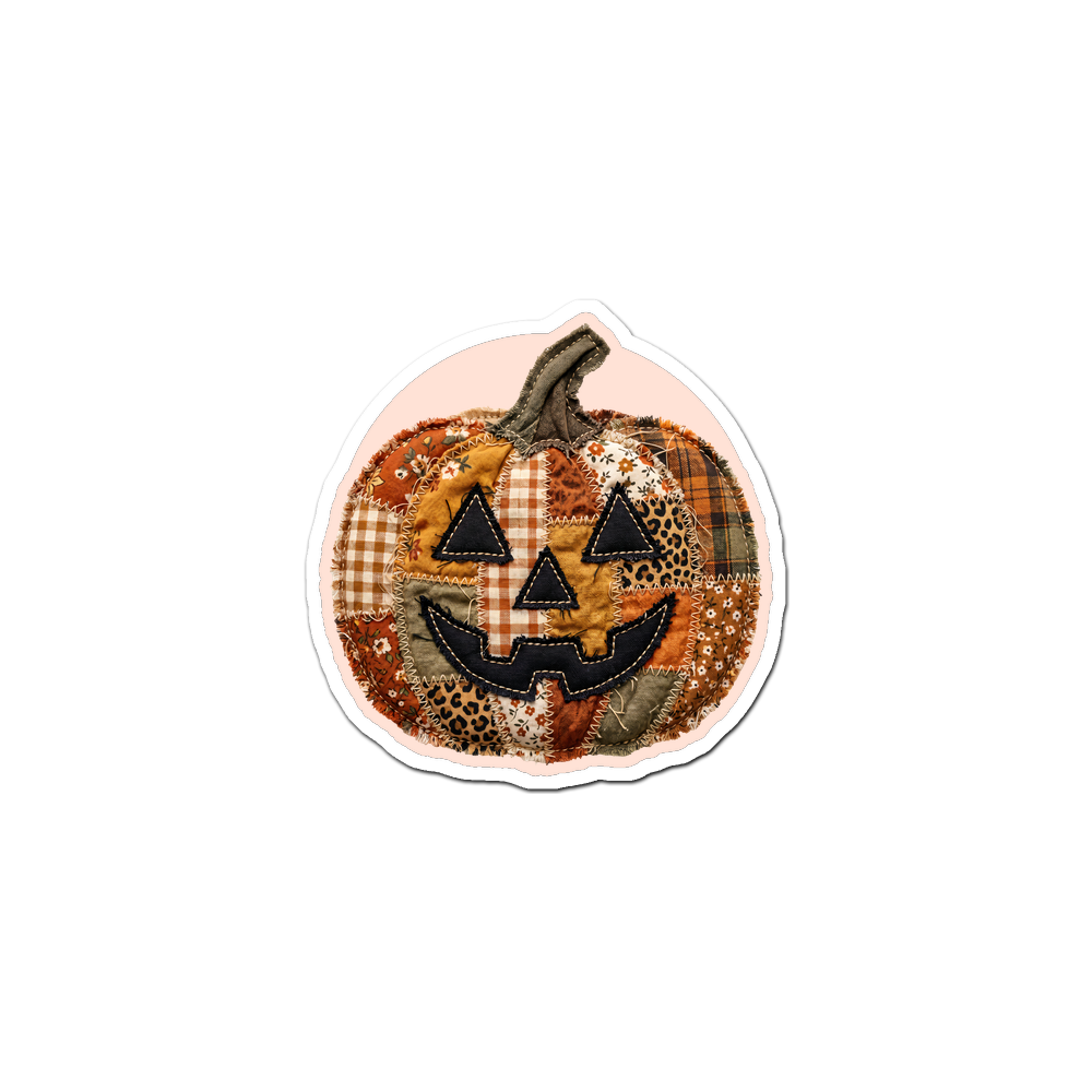 Patchwork Pumpkin Warrior Sticker