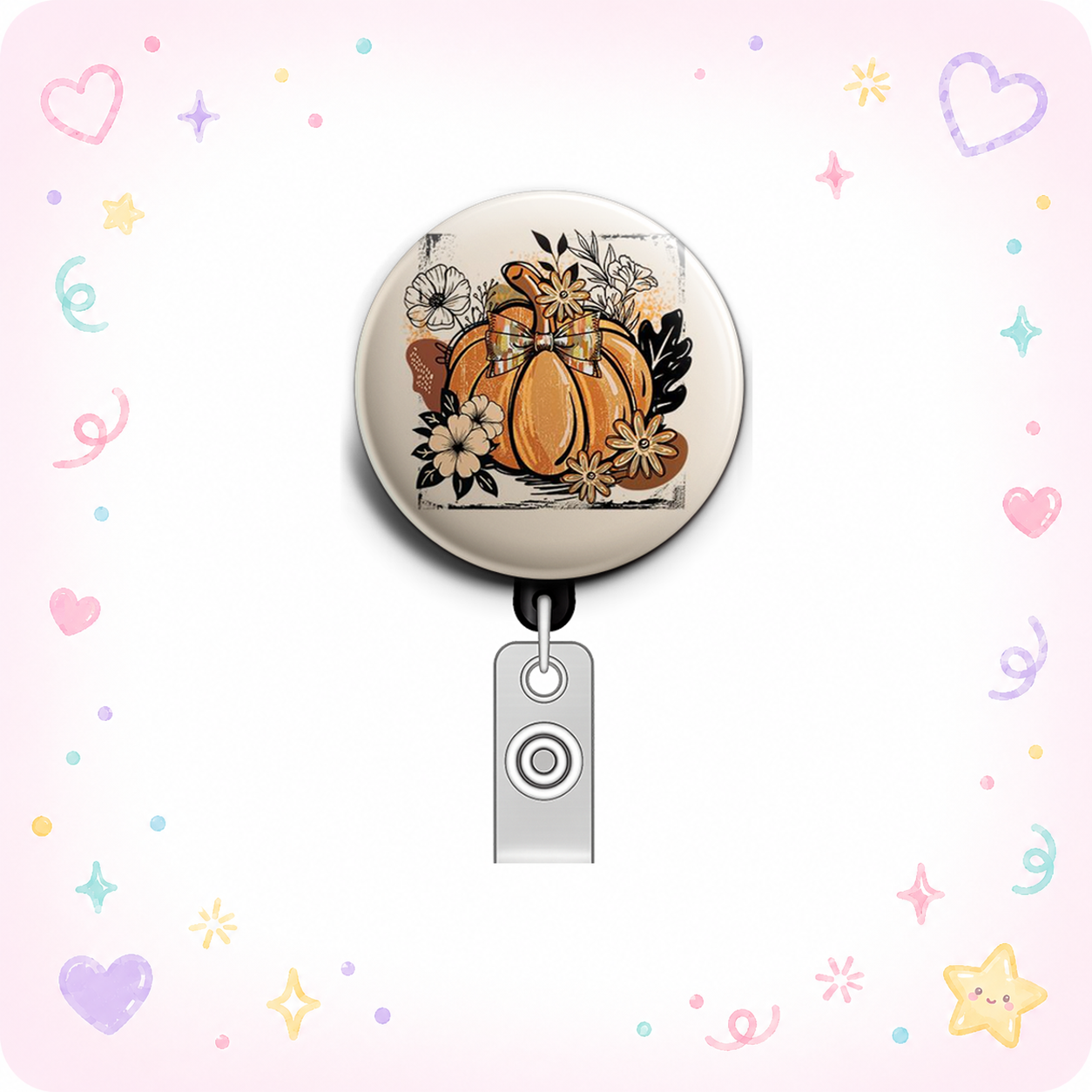 Autumn Harvest Swapfinity Retractable ID Badge Reel - - Topperswap