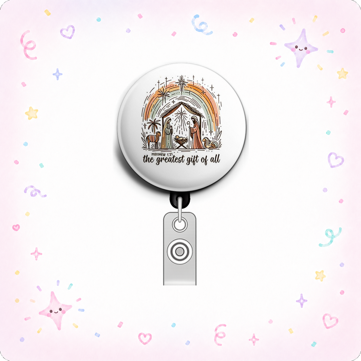 Nativity Nostalgia Swapfinity Retractable ID Badge Reel - - Topperswap