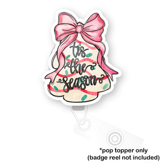 Pink Bow Christmas Tree Snack Cake Pop Topper