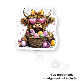 Easter Highland Cow Pop Topper