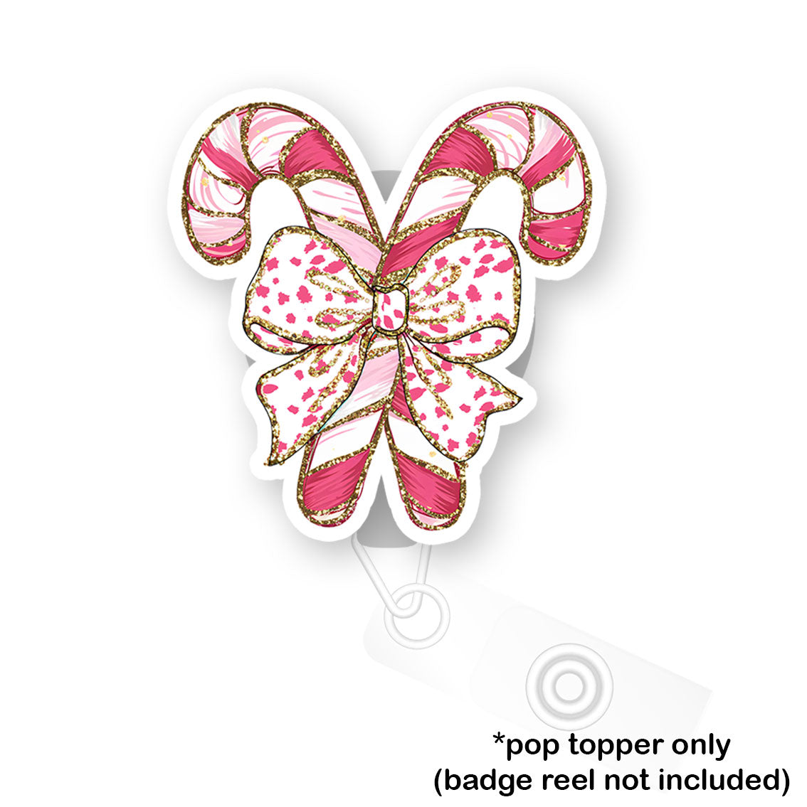 Candy Cane Bow Pop Topper - - Topperswap