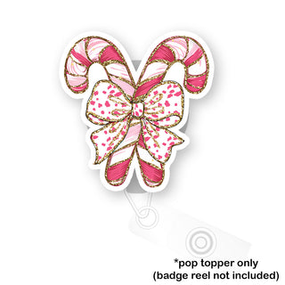 Candy Cane Bow Pop Topper