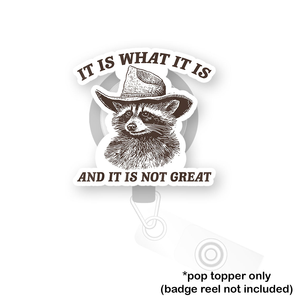 It Is What It Is Racoon Pop Topper - Flex - Matte - Topperswap