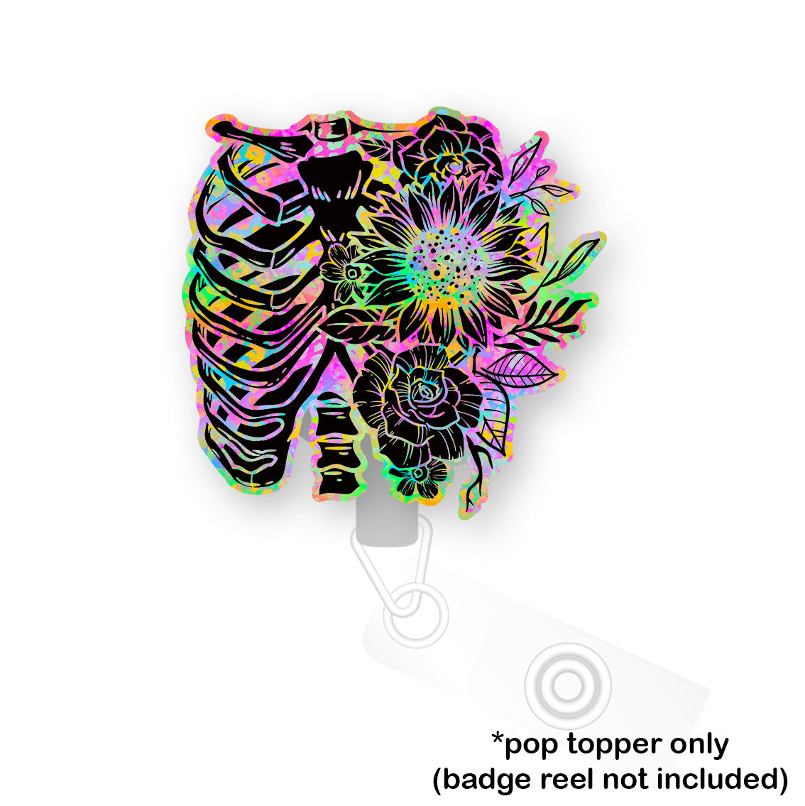 Neon X-Ray Floral Pop Topper - Flex - Matte - Topperswap
