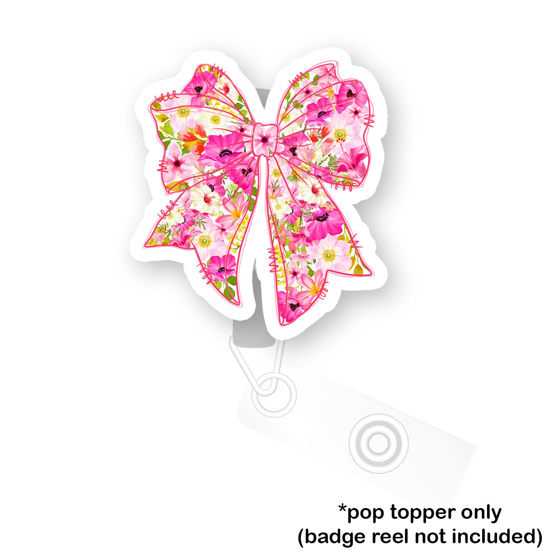 Spring Floral Bow Pop Topper - Flex - Matte - Topperswap