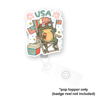 Chillin' Frog of Freedom Pop Topper
