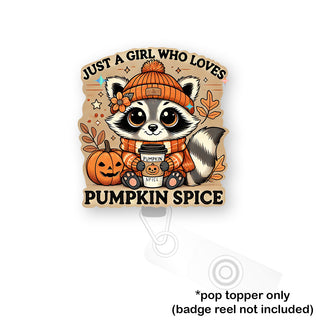 Pumpkin Spice Raccoon Pop Topper