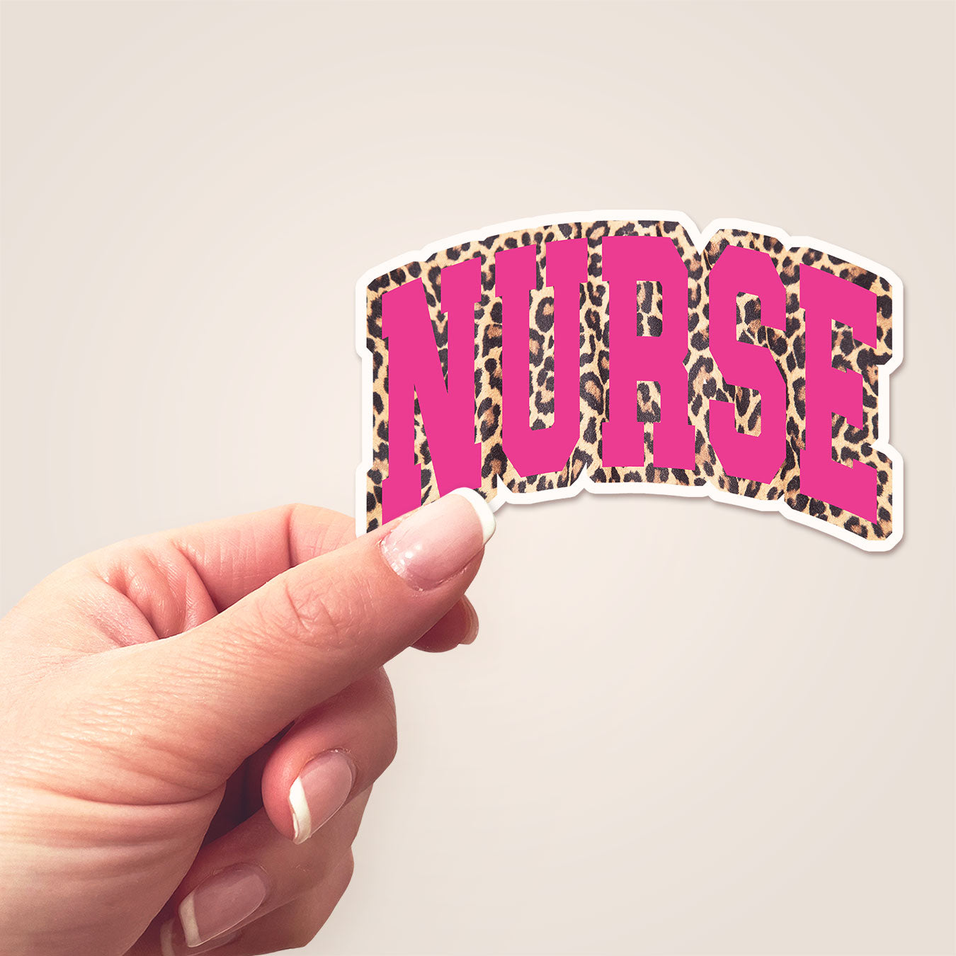 Trendy Leopard Nurse Sticker - Matte Finish - Topperswap
