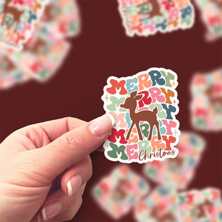 Merry & Bright Reindeer Sticker