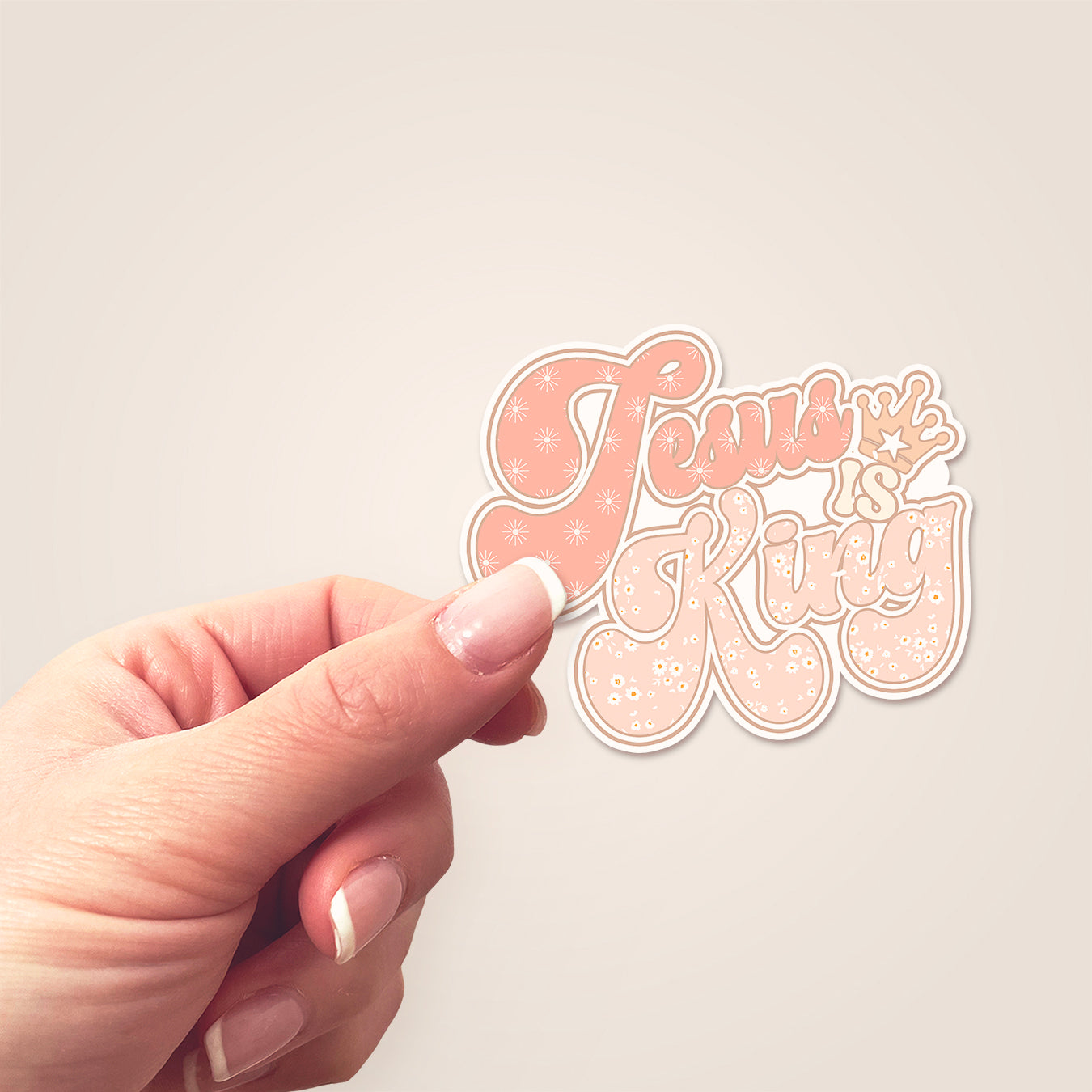 Jesus Is King Retro Easter Sticker - Sticker - Topperswap