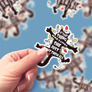 Christmas Cat Chaos Topper Sticker