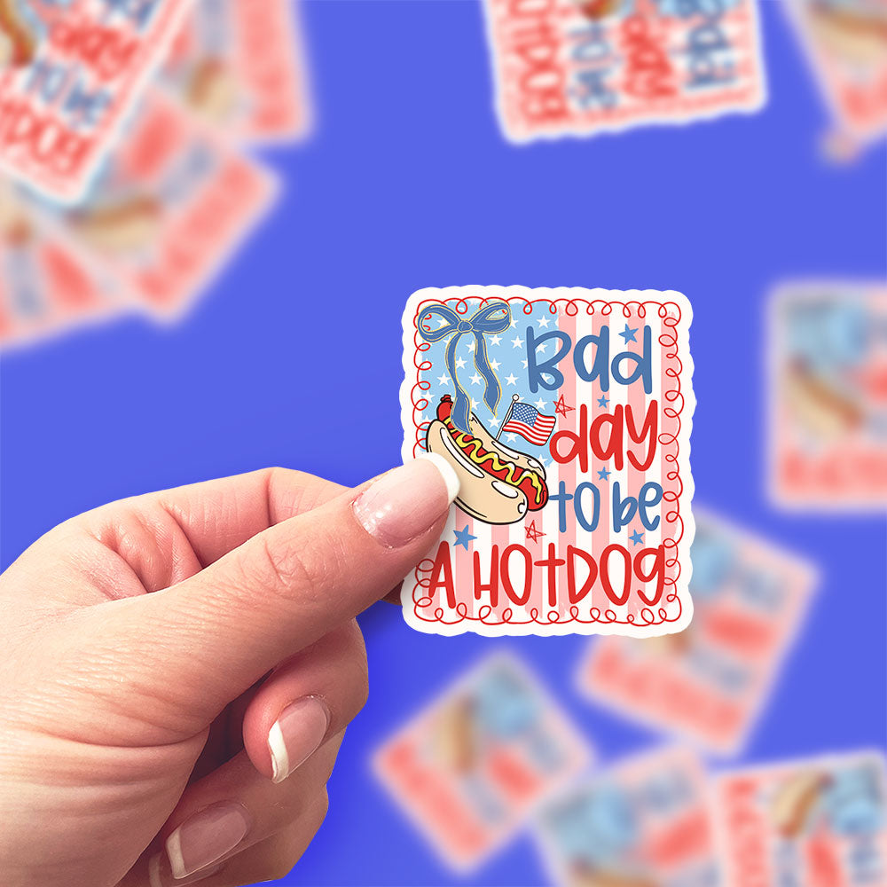 Bad Day to Be a Hotdog Sticker - Classic Shine - Topperswap