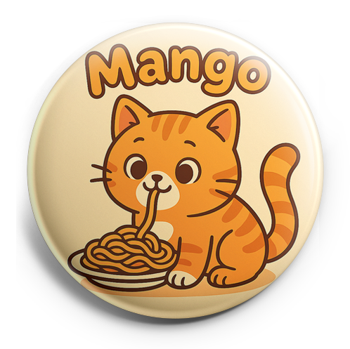Custom Design – Mango eating spaghetti like Garfield - Topper