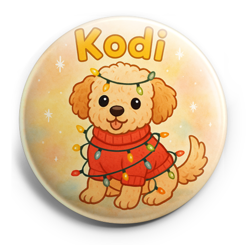 Custom Design – Kodi wrapped in twinkling Christmas lights - Topper