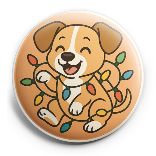 Custom Design – my pet tangled in colorful Christmas lights and giggling - Topper
