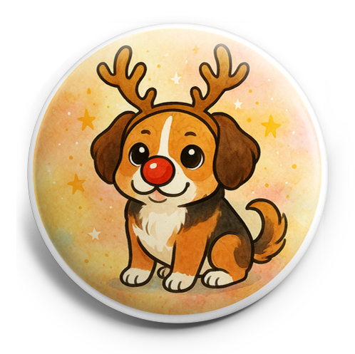 Custom Design – my pet dressed as a reindeer with a shiny red nose - Topper