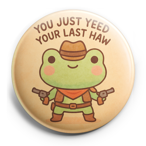Custom Design – Frog dressed as a cowboy in a western showdown stance; playf… - - Topperswap