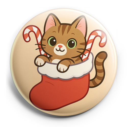 Custom Design – my pet snuggled in a stocking with candy canes - Topper
