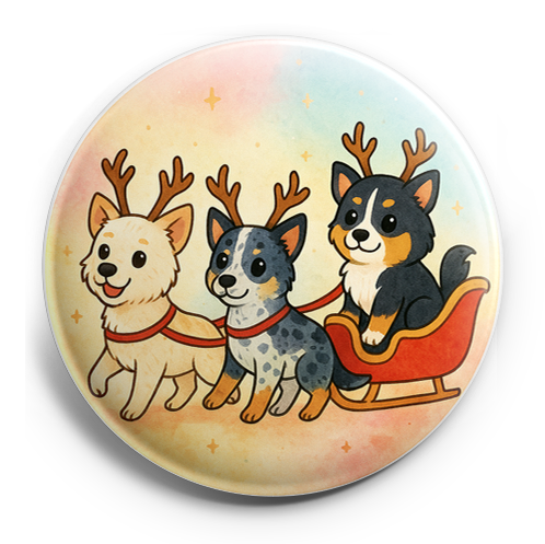 Custom Design – My pets dressed as reindeer pulling a sleigh - Topper (Regular) - Topperswap