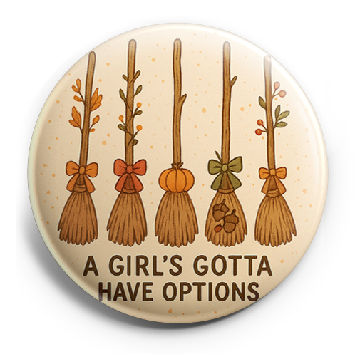 Custom Design – Five rustic witch brooms standing upright in a row, each wit… - - Topperswap