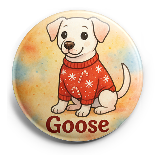 Custom Design – Goose wearing a cozy sweater with snowflakes and candy canes - Topper