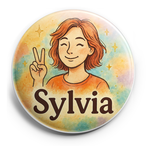 Custom Design – Sylvia with a peace sign Include the exact name "Sylvia" pro… - Topper