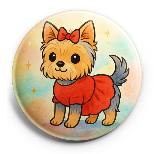 Custom Design – Dog is wearing a red Christmas dress - Topper