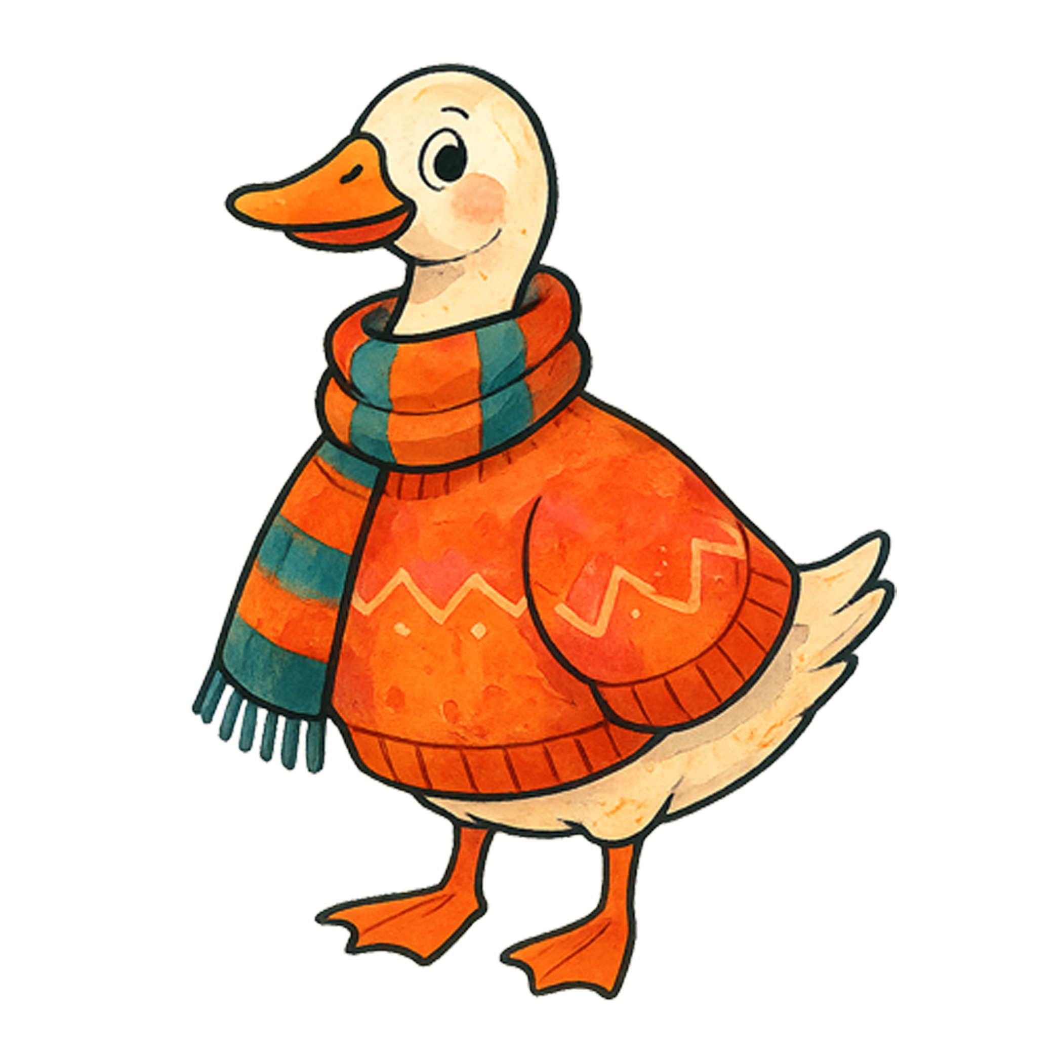 Custom Design – Silly Goose decked out in fall sweater and scarf - - Topperswap