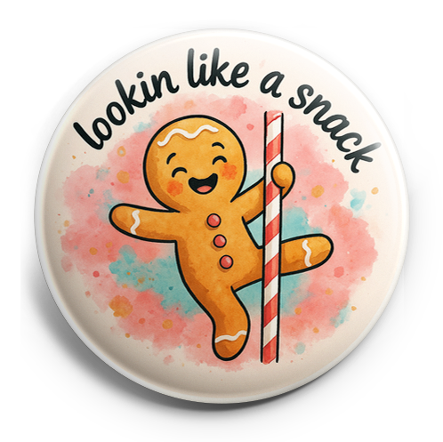 Custom Design – Happy ginger bread pole dancing on a candy can with text "lo… - - Topperswap