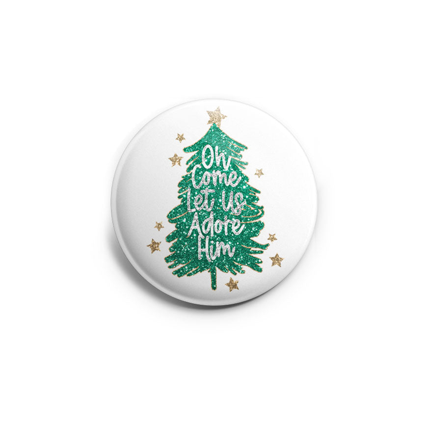 O Come, Let Us Adore Him - Glitter Tree Topper - - Topperswap