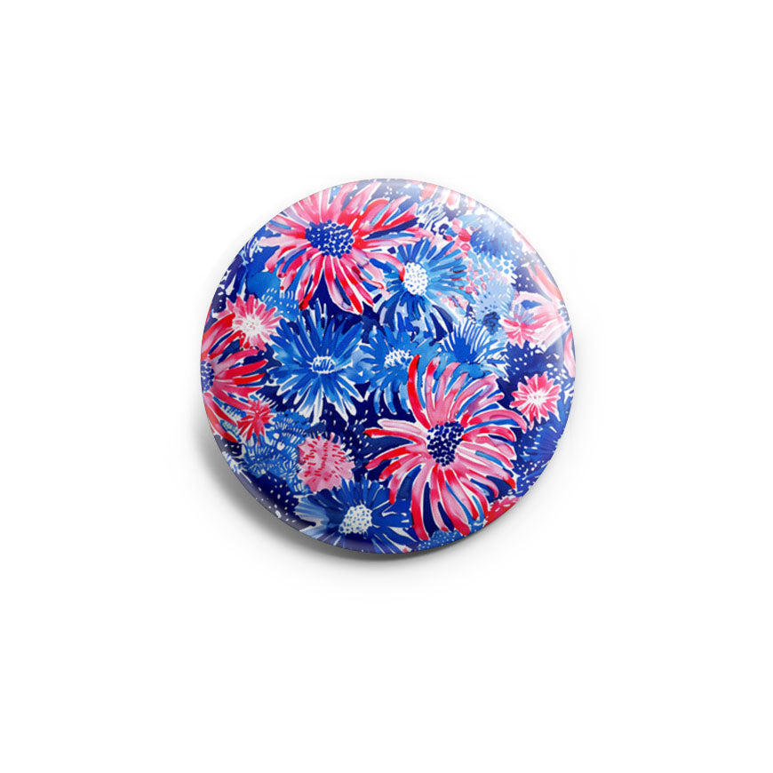 Patriotic Fireworks Floral Watercolor Topper - - Topperswap